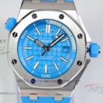 JF Factory Audemars Piguet Royal Oak Offshore Diver Swiss 3120 42MM Watches - AP 15710 Blue Dial Blue Rubber Strap  